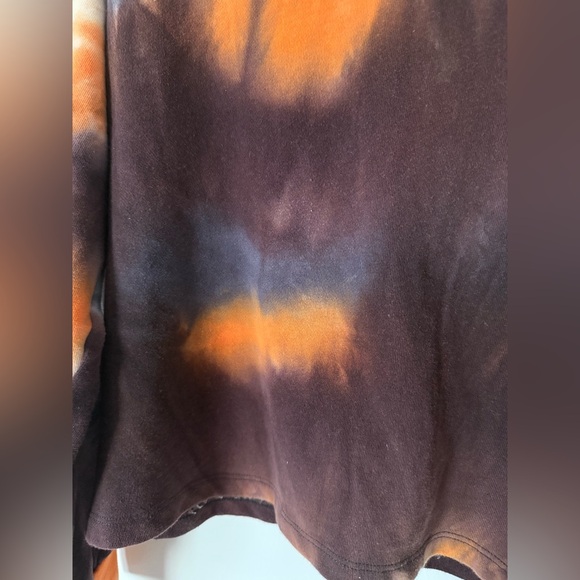 CircleX Tie Dye Cropped Pull Over Crewneck Sweatshirt Cute Spooky Fall Colors - Picture 9 of 11